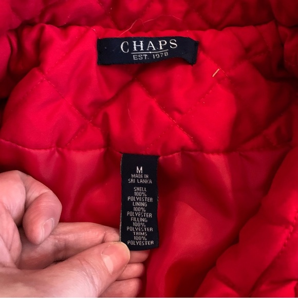 Chaps Red Jacket with Diamond Quilting - Picture 3 of 7
